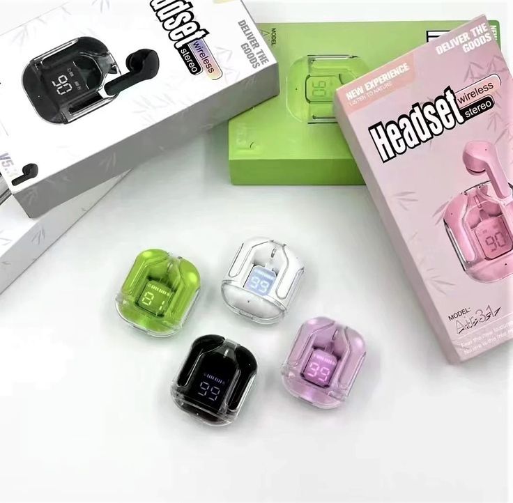 EARBUDS AIR 31 AIRPODS WIRELESS EARBUDS WITH CRYSTAL TRANSPARENT CASE