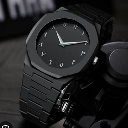 Black Arabic Watch in fiber ,black arabic aura watch