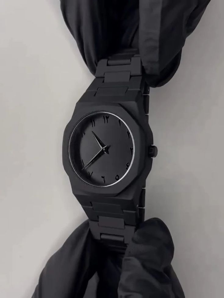Black Arabic Watch in fiber ,black arabic aura watch