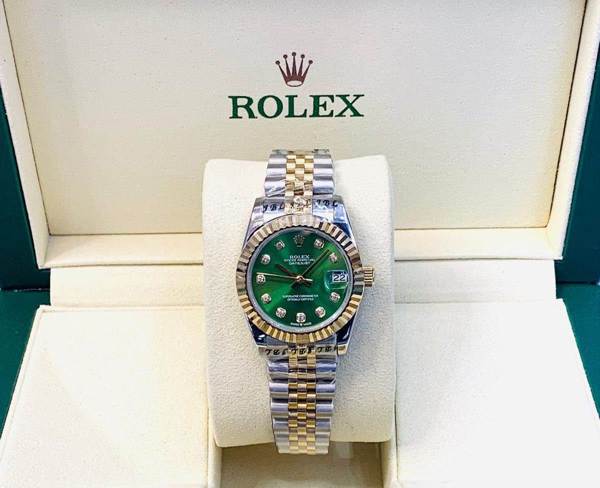 Rolex Luxury Stainless Steel Double Lock Watch for Men New Fashion Watch for Boys Stylish Watch for Gents Best Watch for Gift
